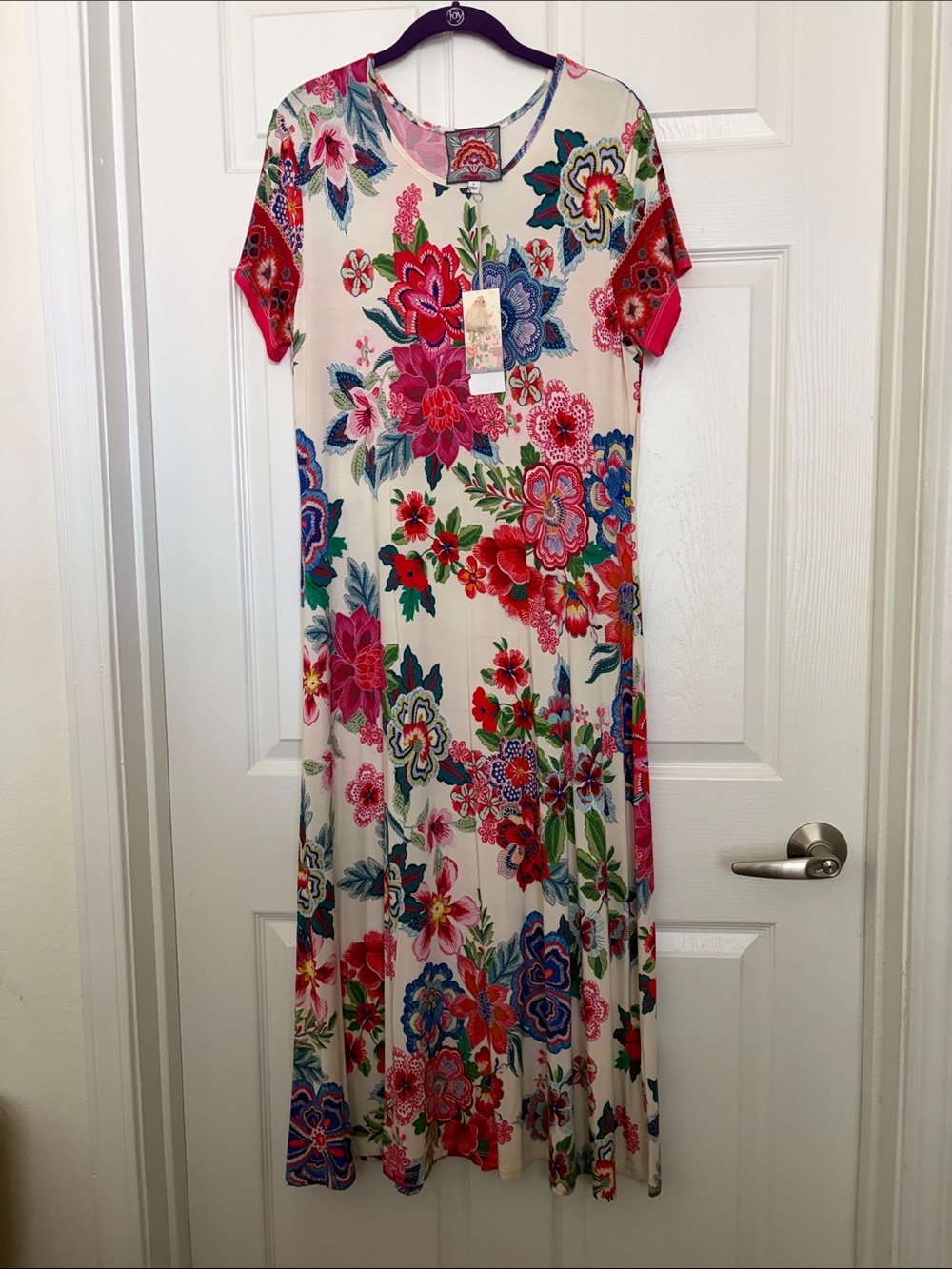 JOHNNY WAS NWT The Jannie Favorite Cap Sleeve Flower Maxi Dress Kallie L